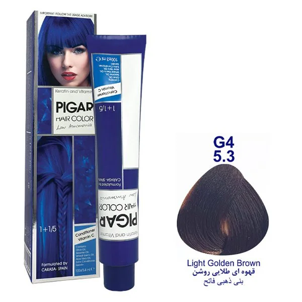 رنگ مو پیگار قهوه ای طلایی روشن شماره 5.3 G4 Pigar