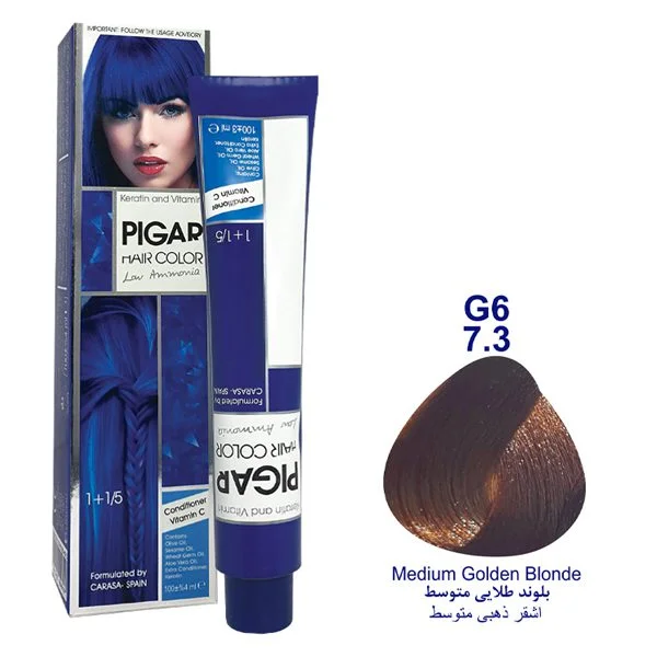 رنگ مو پیگار بلوند طلایی متوسط شماره 7.3 G6 Pigar
