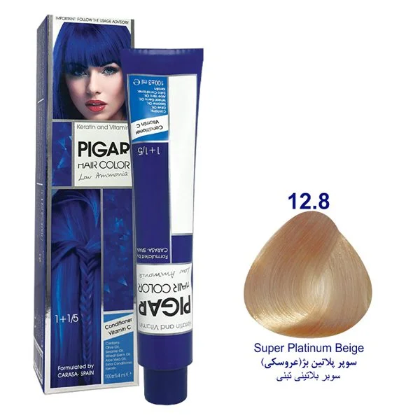 رنگ مو پیگار سوپر پلاتین بژ عروسکی شماره Pigar 12.8