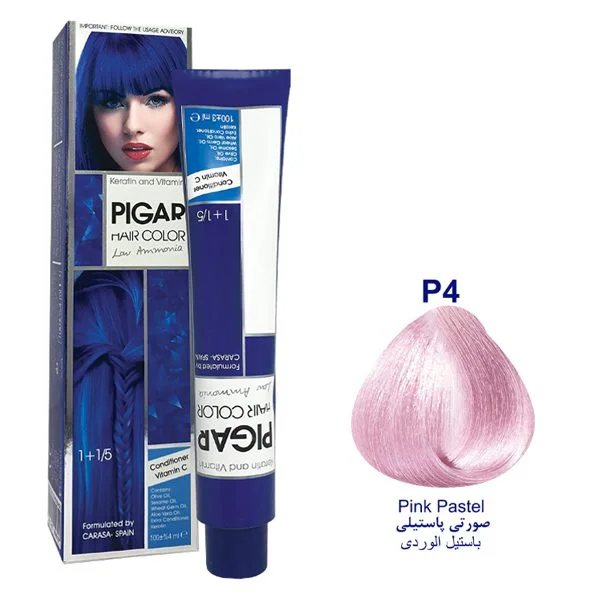 رنگ مو پیگار صورتی پاستیلی شماره Pigar P4