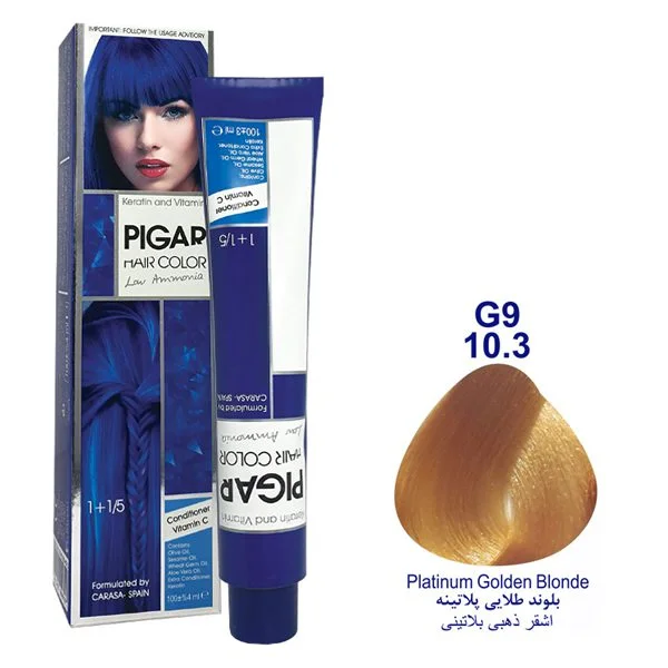 رنگ مو پیگار بلوند طلایی پلاتینه شماره 10.3 G9 Pigar