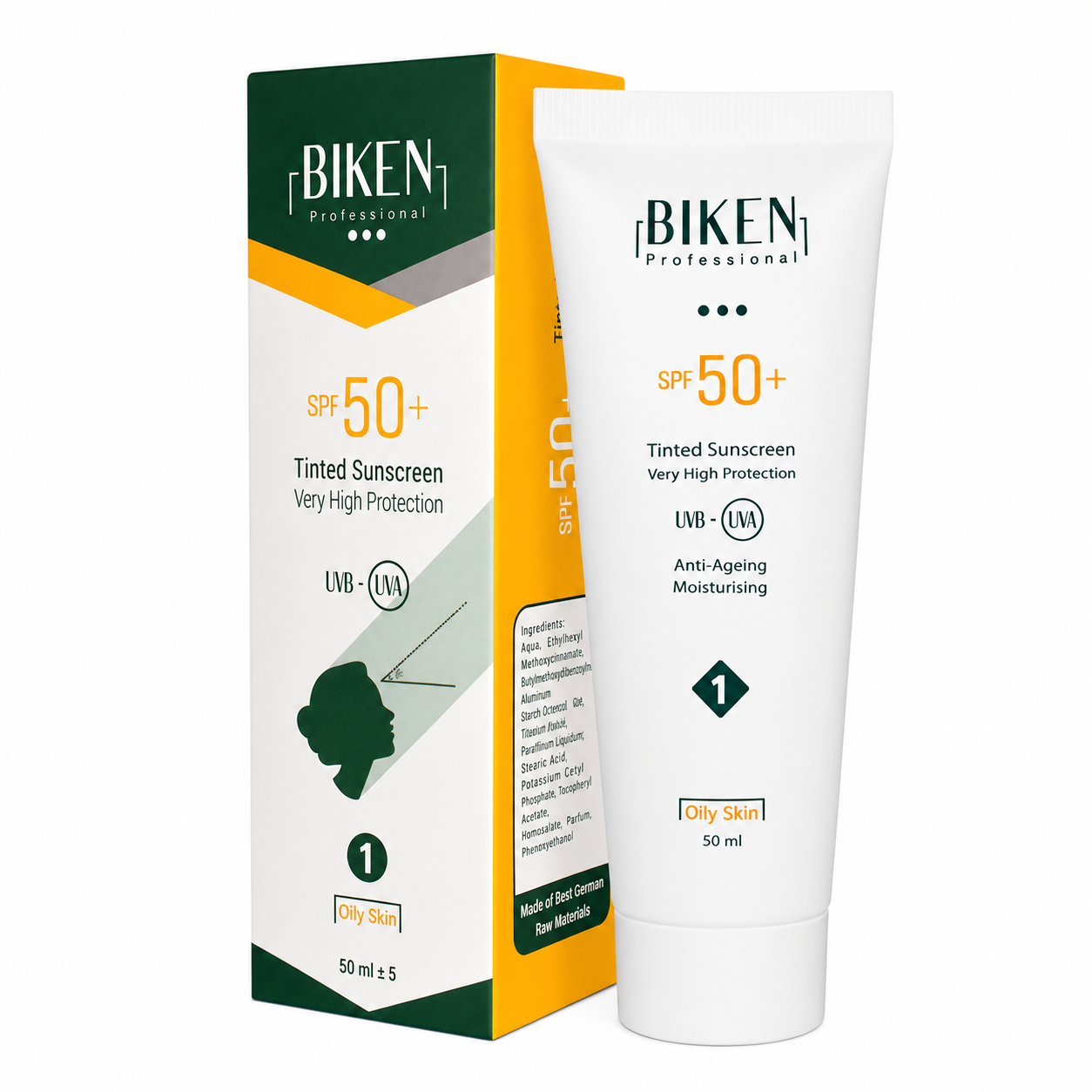 کرم ضد آفتاب رنگی بیکن مناسب پوست چرب SPF50+