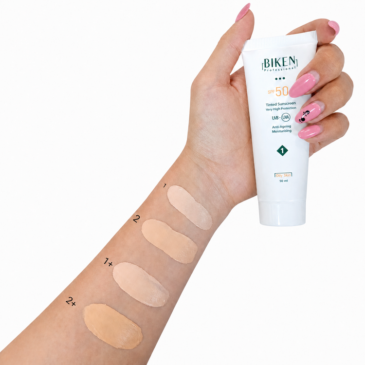 کرم ضد آفتاب رنگی بیکن مناسب پوست چرب SPF50+